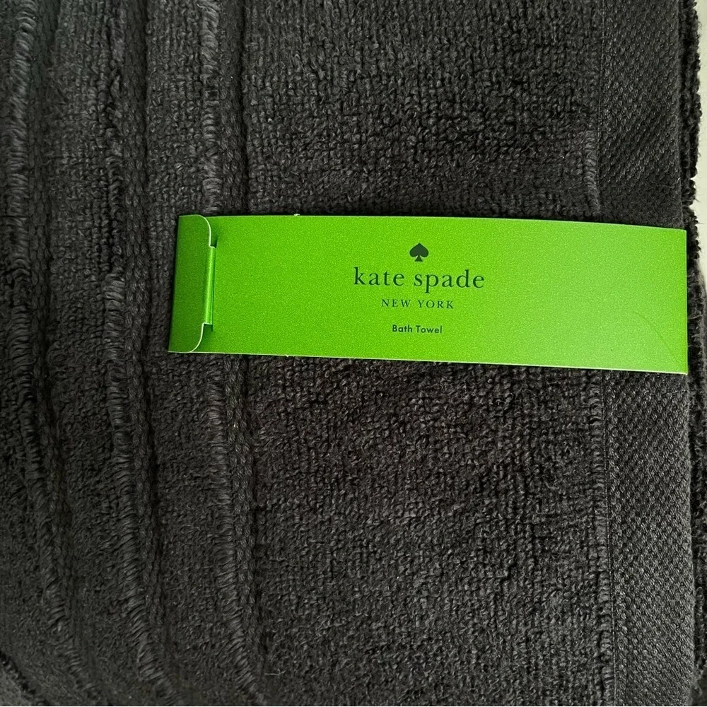 Kate Spade New York Black Bath Towel Set of 2 NWT